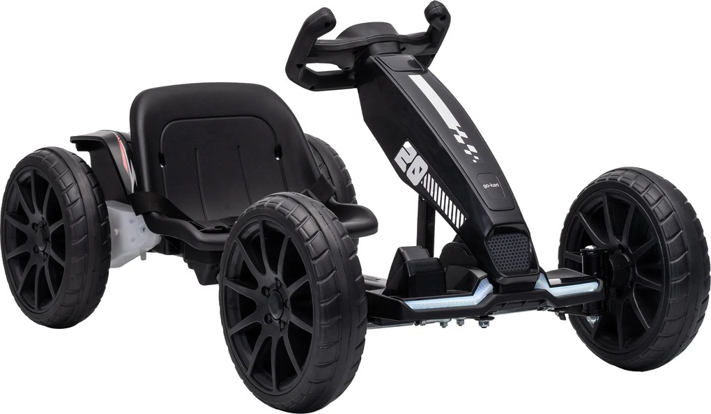 AIYAPLAY Gokart Elétrico 12V para Crianças com 2 Motores, Assento Ajustável em 4 Posições Partida Suave Rodas EVA Faróis LED | Aosom Portugal
