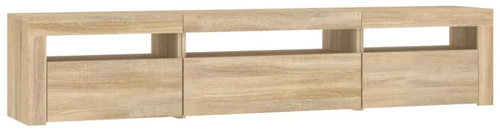 Móvel de TV com luzes LED 195x35x40 cm carvalho sonoma