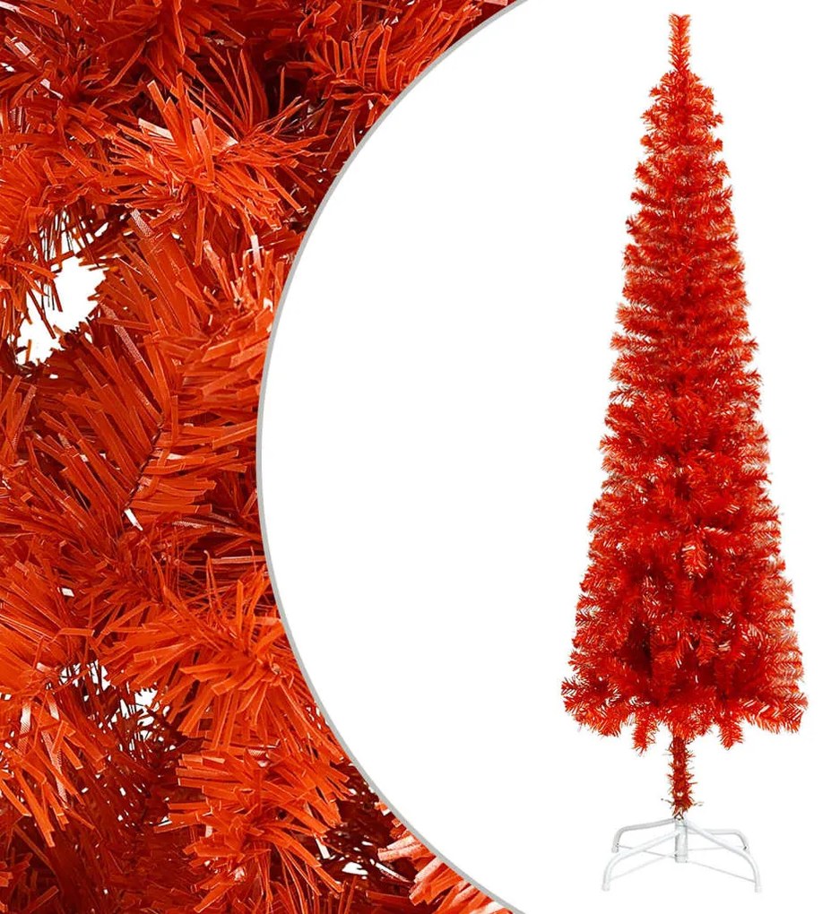 329231 vidaXL Árvore de Natal fina 240 cm vermelho