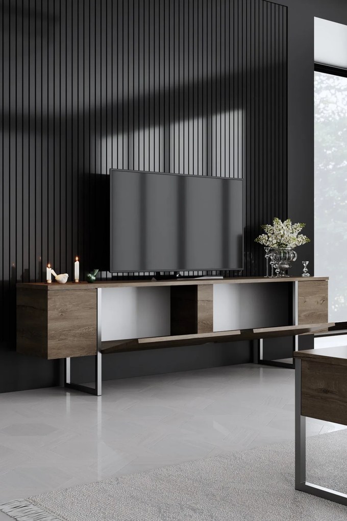 Unidade TV Luxe – Nogueira Prateada – 180 cm x 30 cm x 50 cm