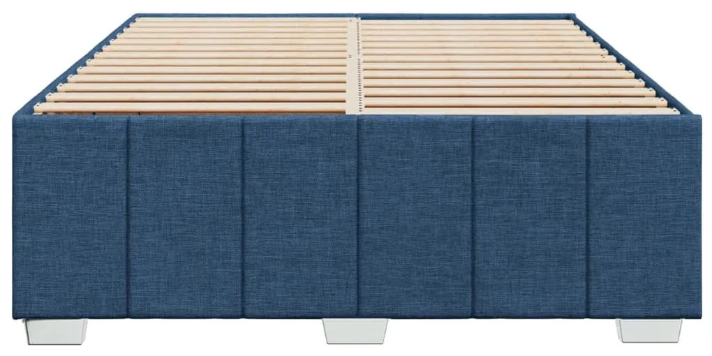 Estrutura de cama sem colchão 160x200 cm tecido azul