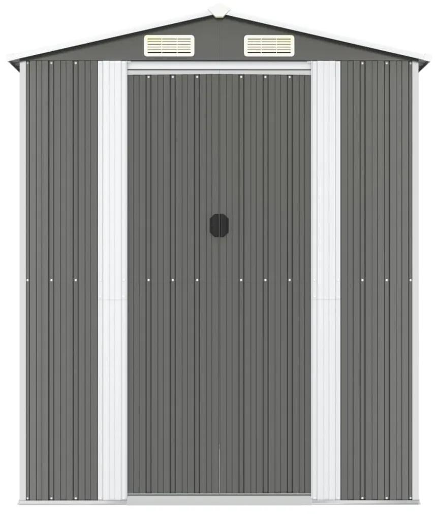 Abrigo de jardim 192x191x223 cm aço galvanizado cinzento-claro