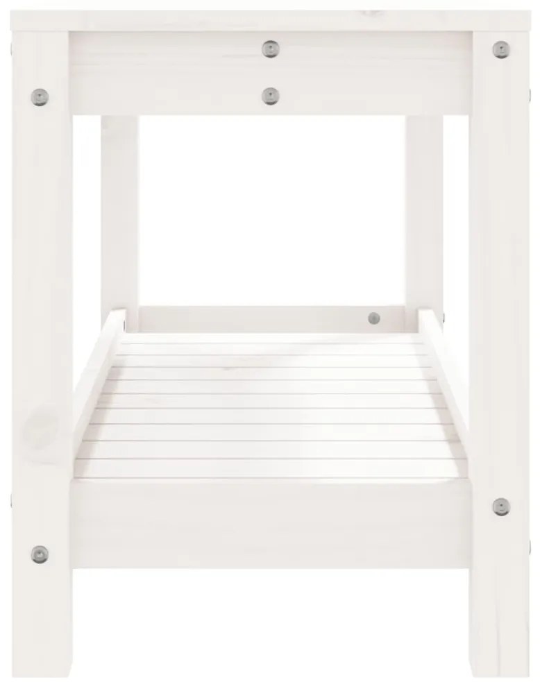 Banco de jardim 82,5x35x45 cm madeira de pinho maciça branco