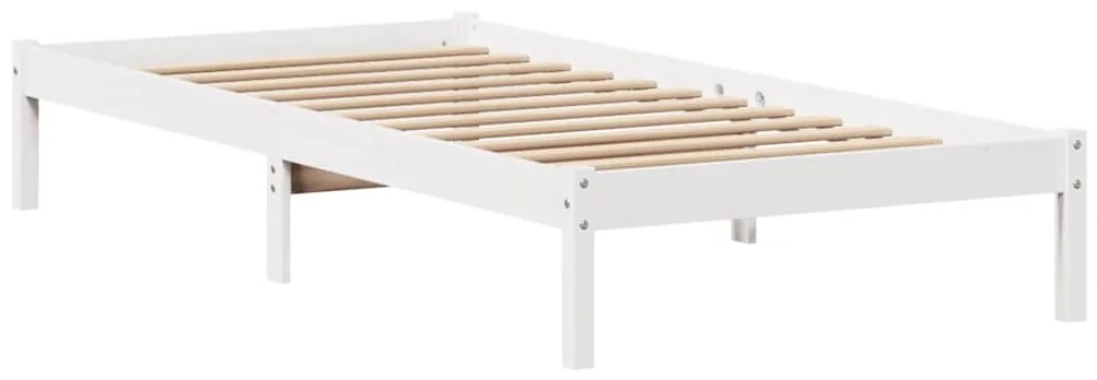 Cama sem colchão 100x200 cm madeira de pinho maciça branco