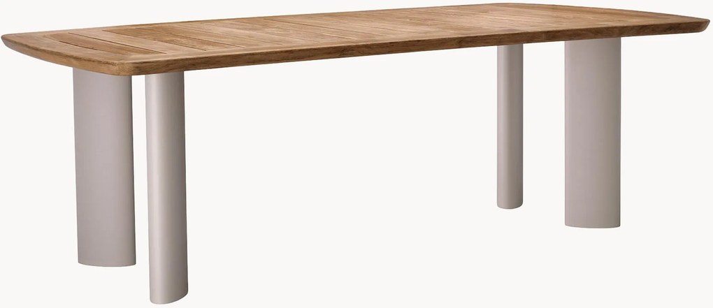 Mesa para jardim com tampo em madeira de teca Osario, 230 x 116 cm