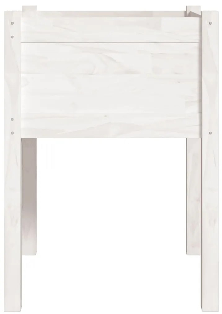 Vaso de jardim 50x50x70 cm madeira de pinho maciça branco