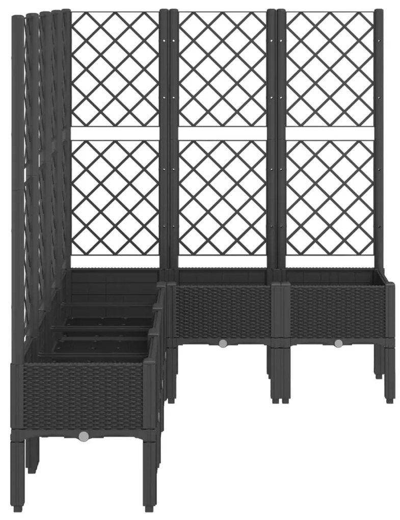 Vaso/floreira de jardim c/ treliça 160x120x142 cm PP preto