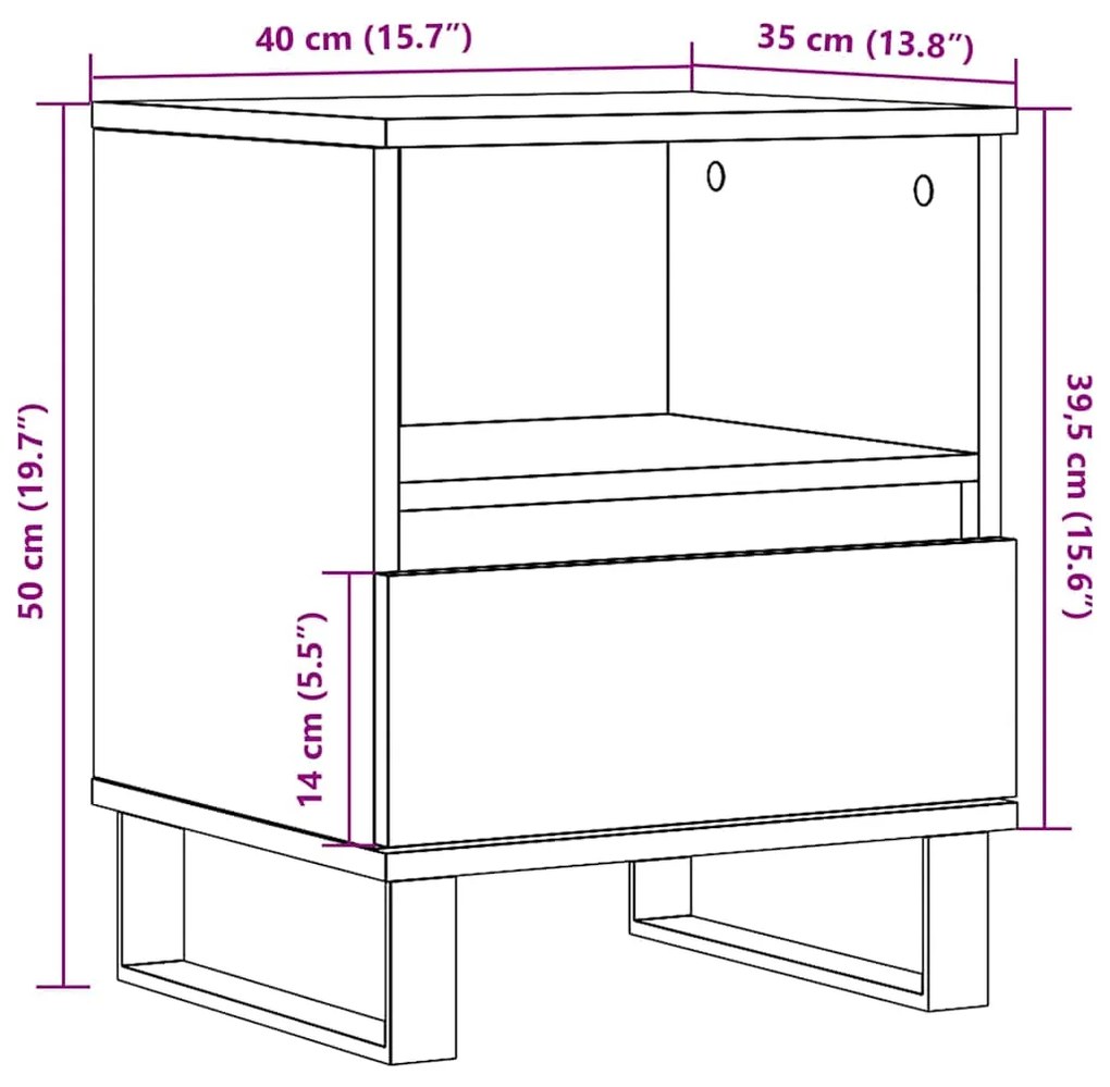 Mesas de cabeceira 2 pcs derivados de madeira cinzento cimento