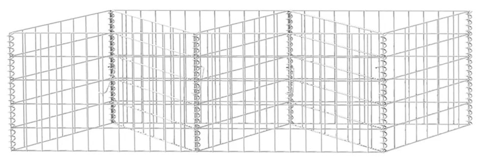 Cesto gabião aço galvanizado 120x30x50 cm