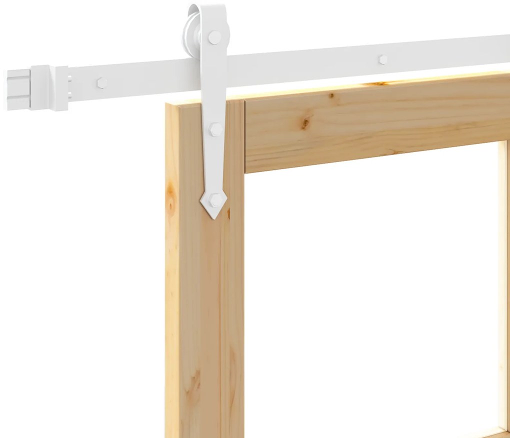 Conjunto de porta deslizante vidaXL com ferragens 83x232 cm madeira só