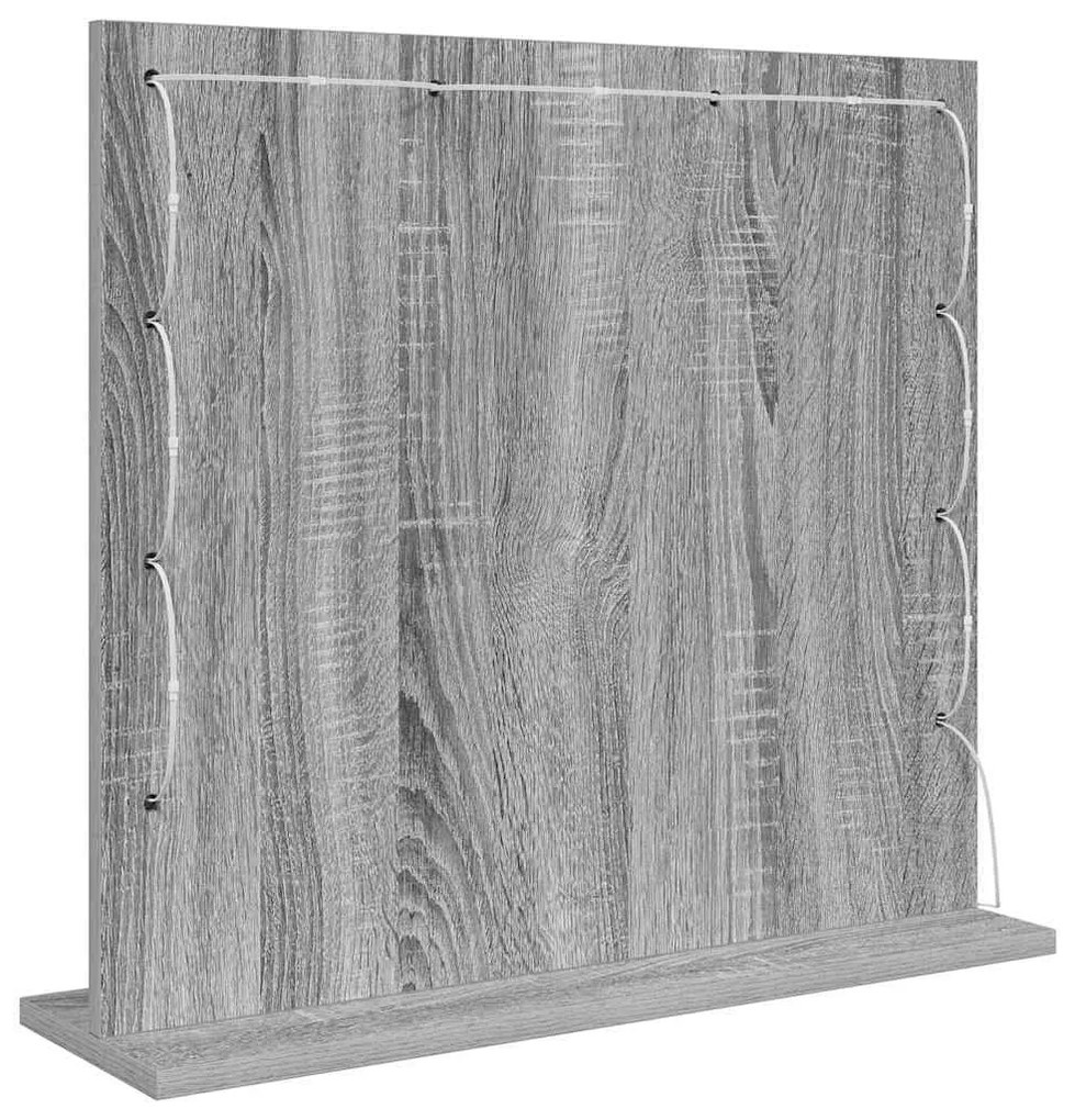 Espelho de vanidade com luzes LED Cinza Sonoma 60x55x18 cm