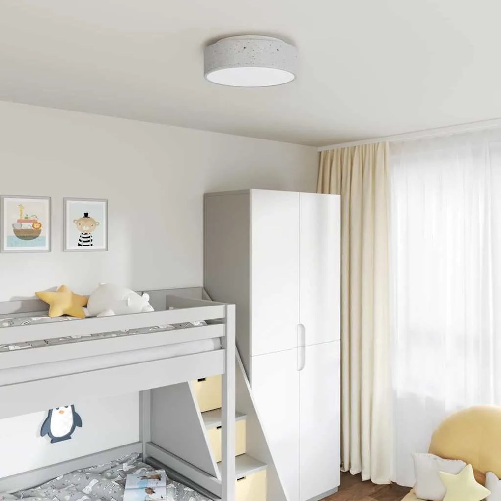 Luzes de Teto com Abajur Estelar Cinza Ø 38 cm Tecido E27