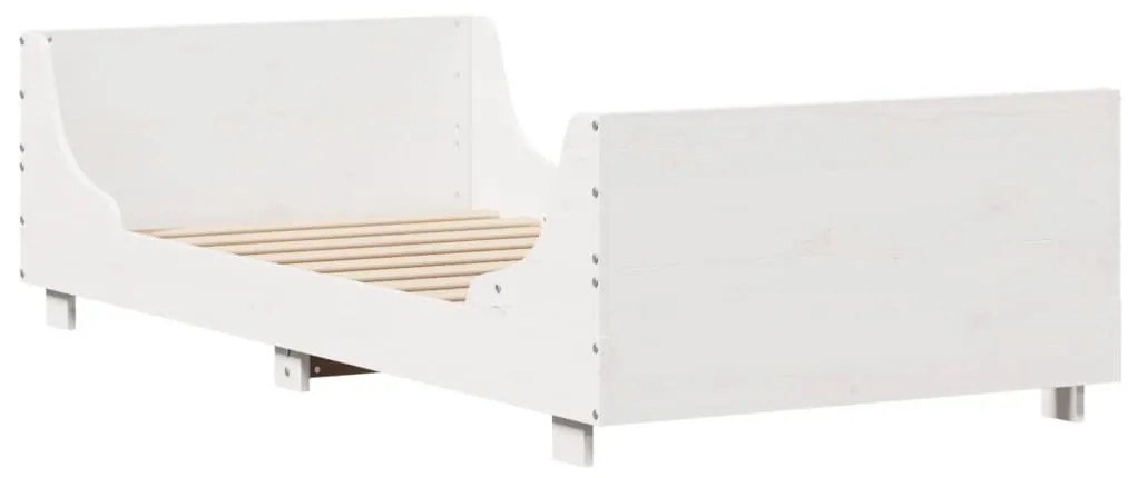 Cama sem colchão 90x190 cm madeira de pinho maciça branco