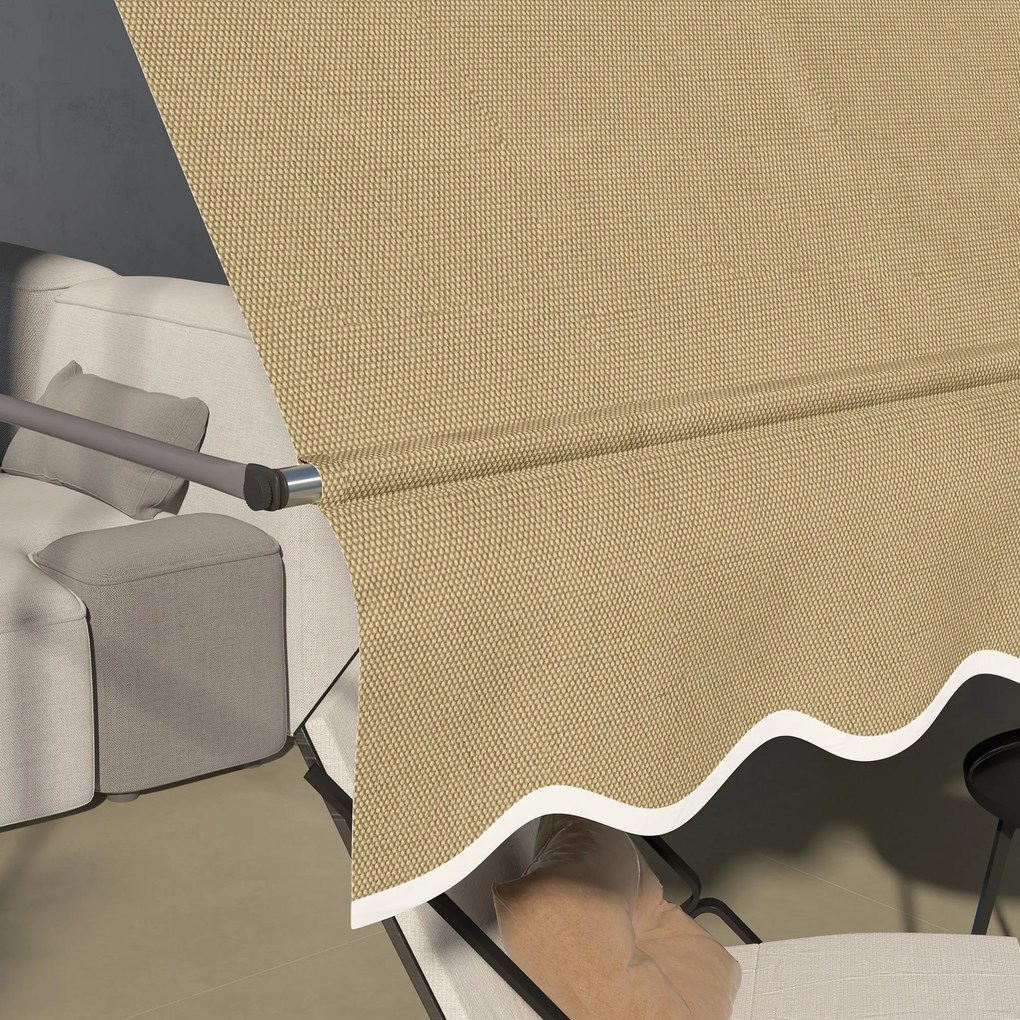 Toldo Manual Retrátil com Manivela 300x120x210-300 cm Toldo para Varan