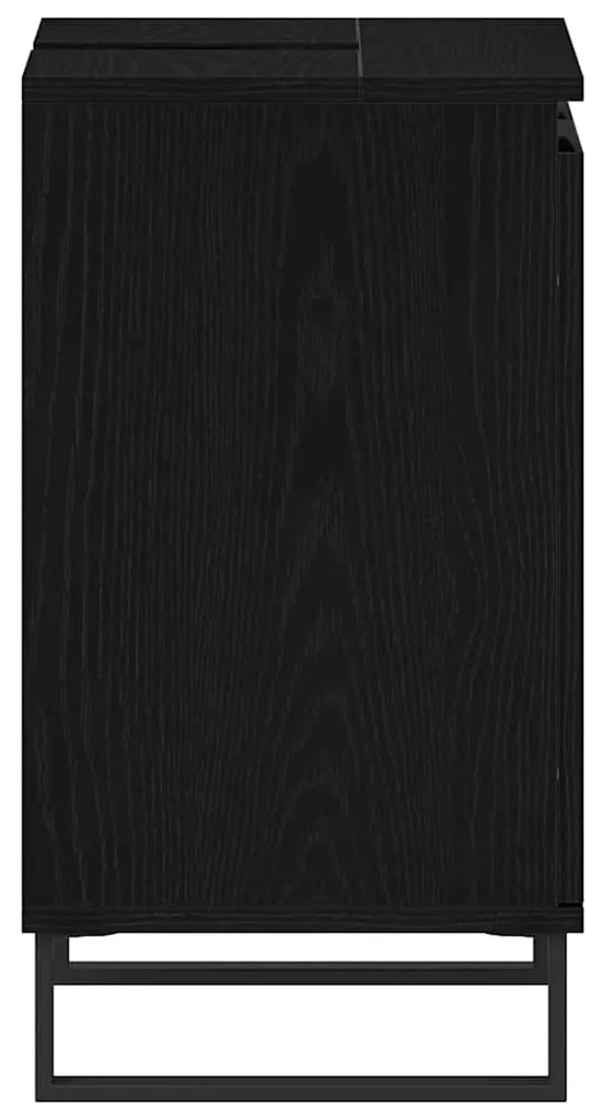 Gabinete de Lavabo vidaXL Preto Carvalho 58x33x60 cm Madeira Engenhari
