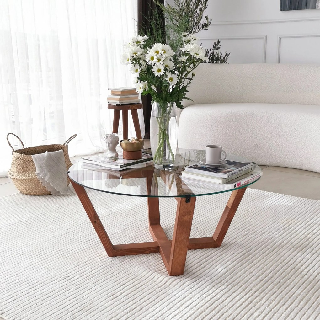 Mesa de Centro Lotus – Madeira – 75x35x75 cm