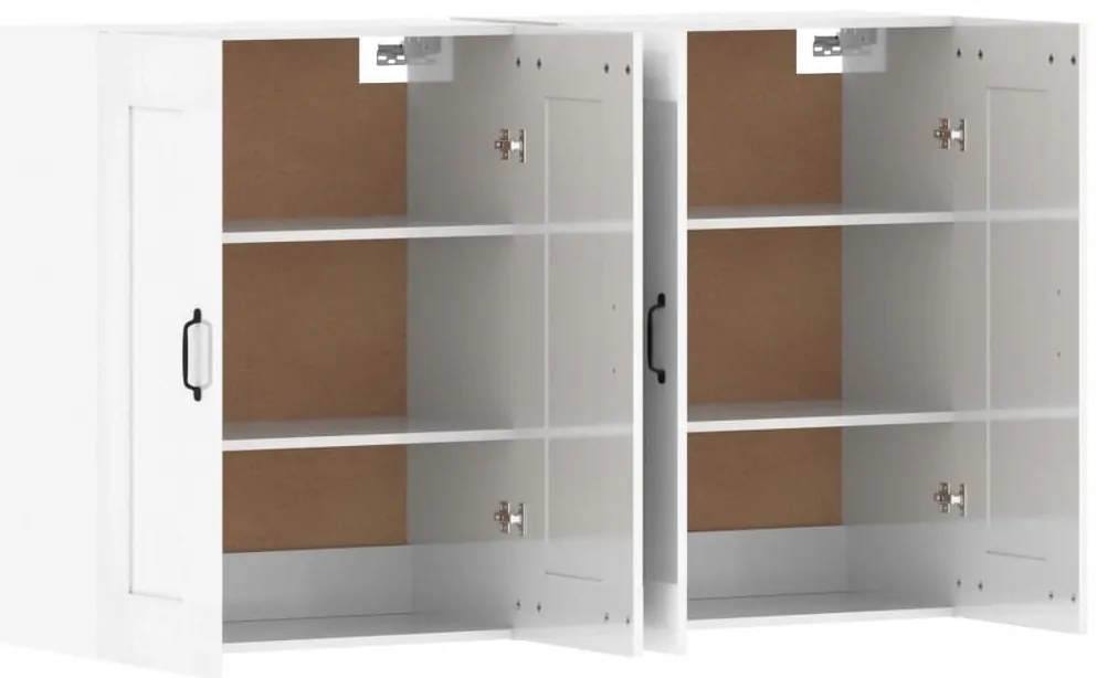 Móveis de parede 2 pcs derivados de madeira branco brilhante