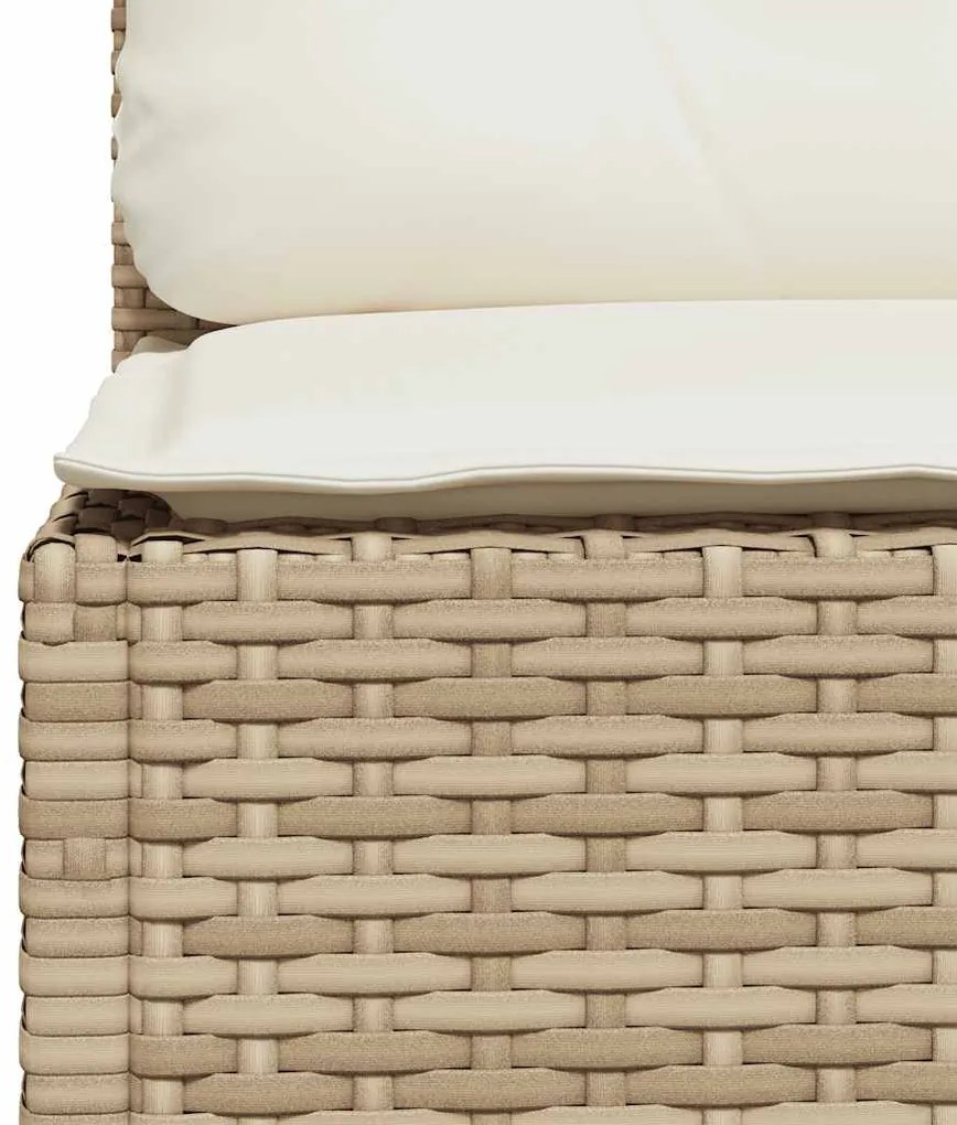 8 pcs conjunto de sofás p/ jardim com almofadões vime PE bege