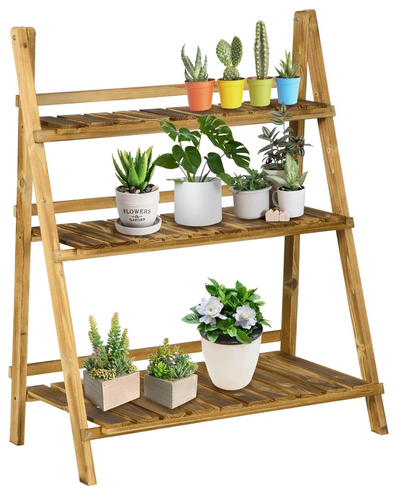 Suporte para Plantas – Bilbao – 80x37x93cm – Prateleiras Madeira Maciç