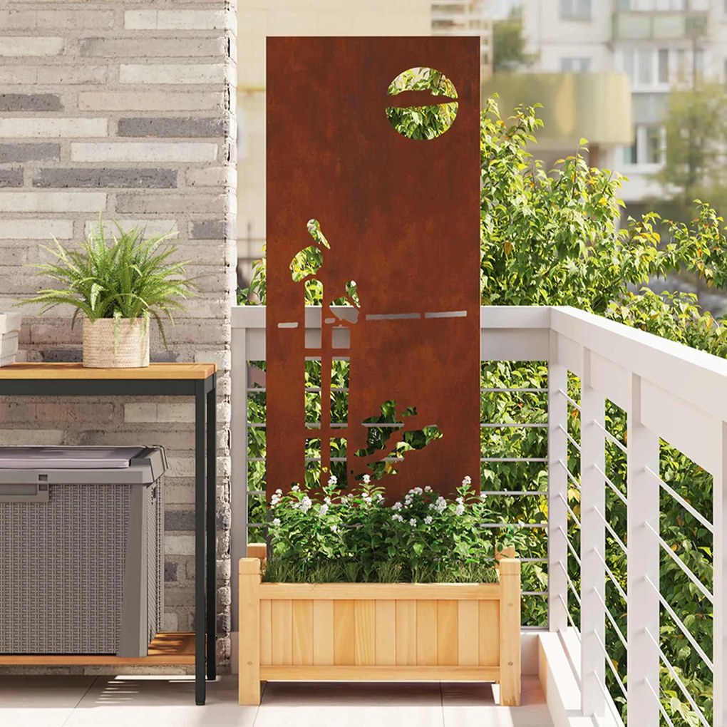 vidaXL Tela de Privacidade para Jardim Ferro Enferrujado 50 x 140 cm