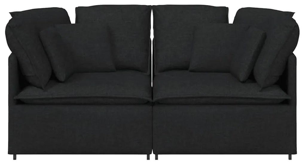 Sofá modular com almofadas tecido preto