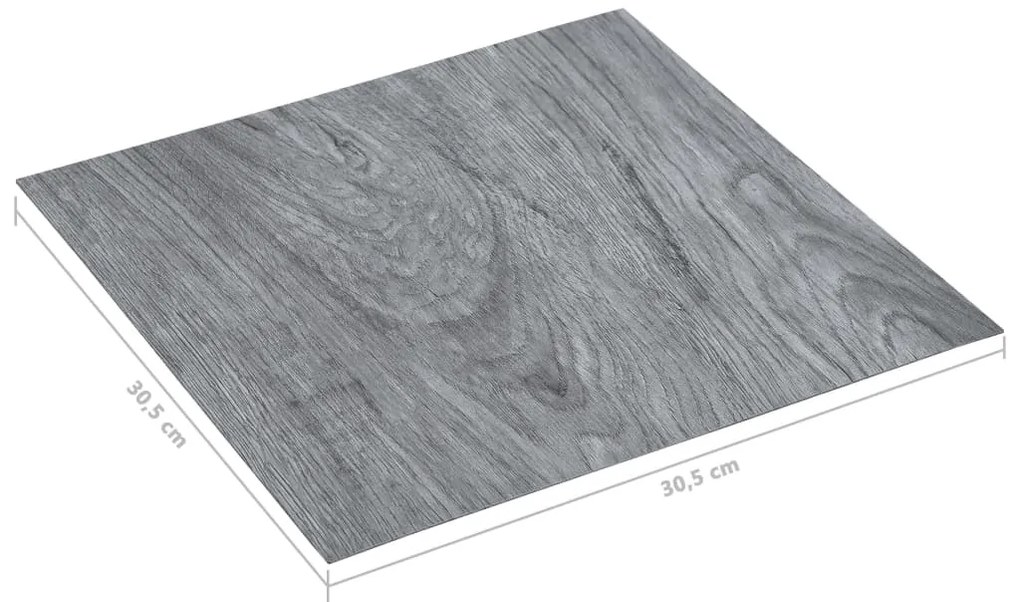 Tábuas de soalho autoadesivas 5,11 m² PVC cinzento-claro
