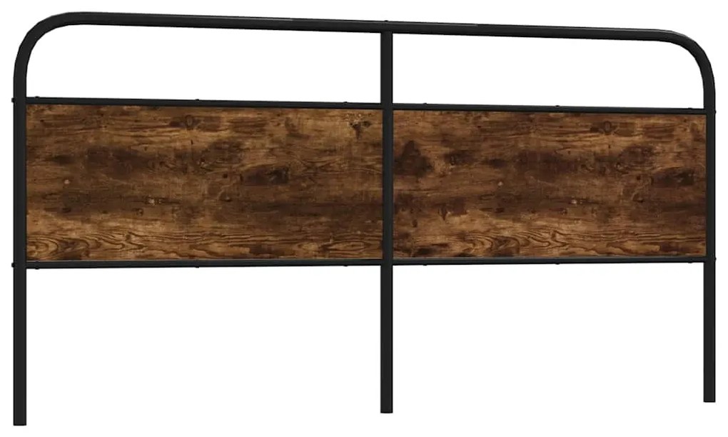 vidaXL Cabeceira de cama 180 cm derivados madeira/aço carvalho fumado