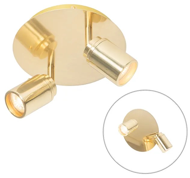 Foco de banheiro moderno latão 2-luzes IP44 - Ducha Moderno