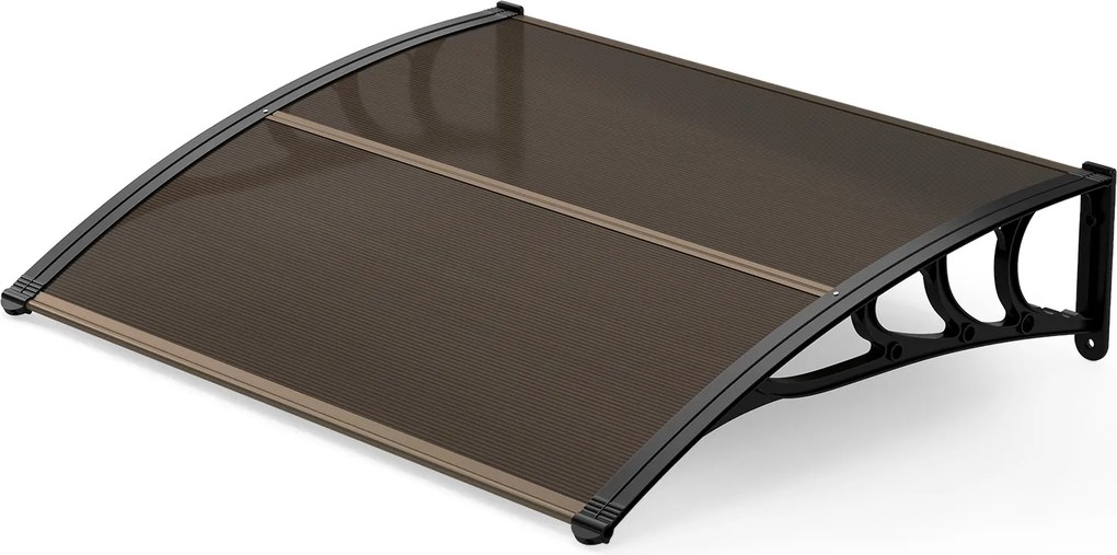 Toldo de Exterior para Portas e Janelas, 100,5 x 76 x 23 cm, Proteção Contra as Intempéries, Castanho
