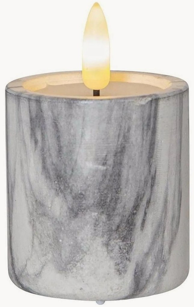 Velas cilíndricas LED com temporizador Flame Marble, conjunto de 2