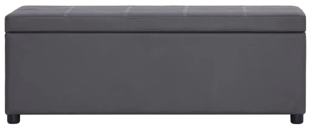 Banco c/ compartim. arrumação 116 cm couro artificial cinzento