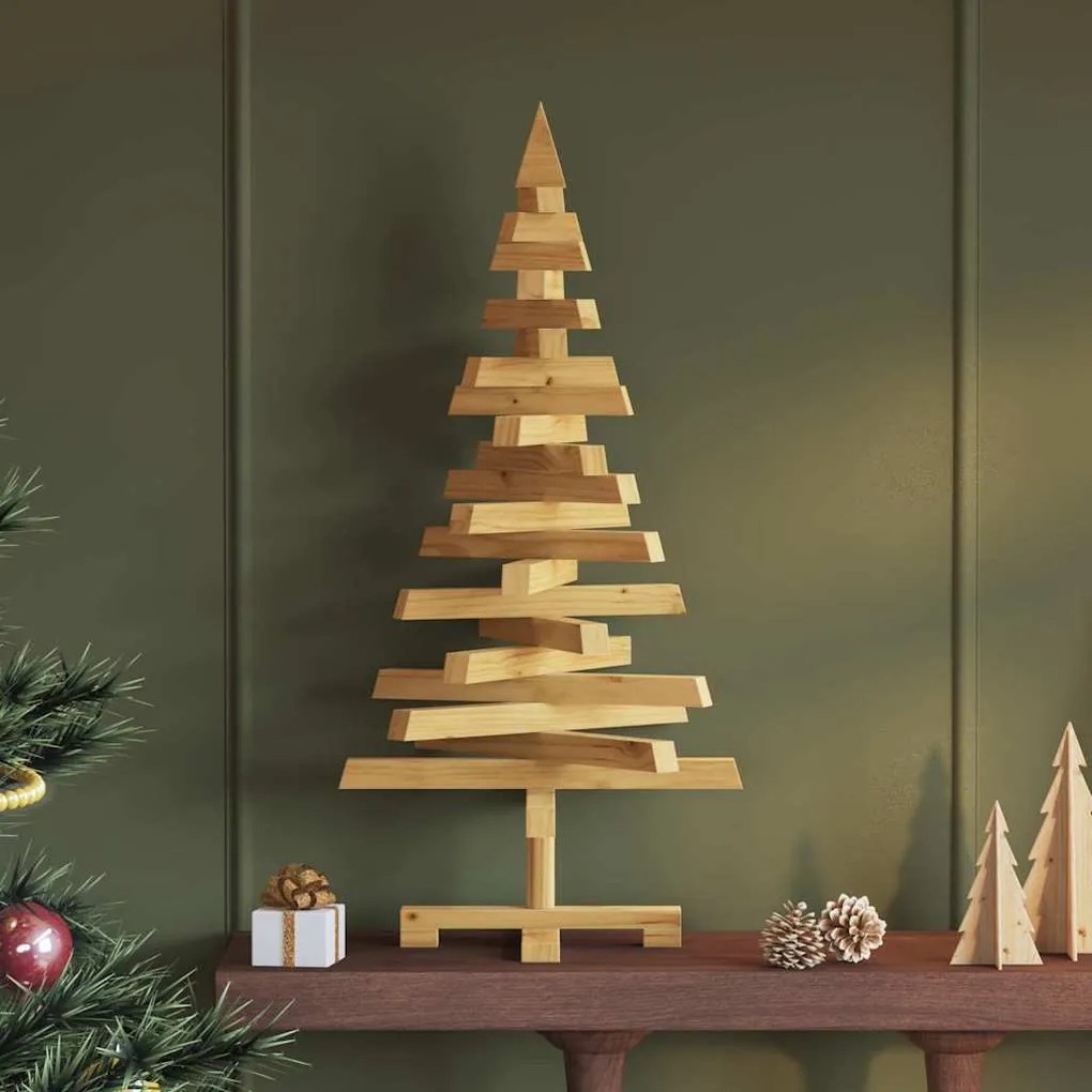vidaXL Árvores de Natal Castanho 90 cm Madeira de pinho maciça