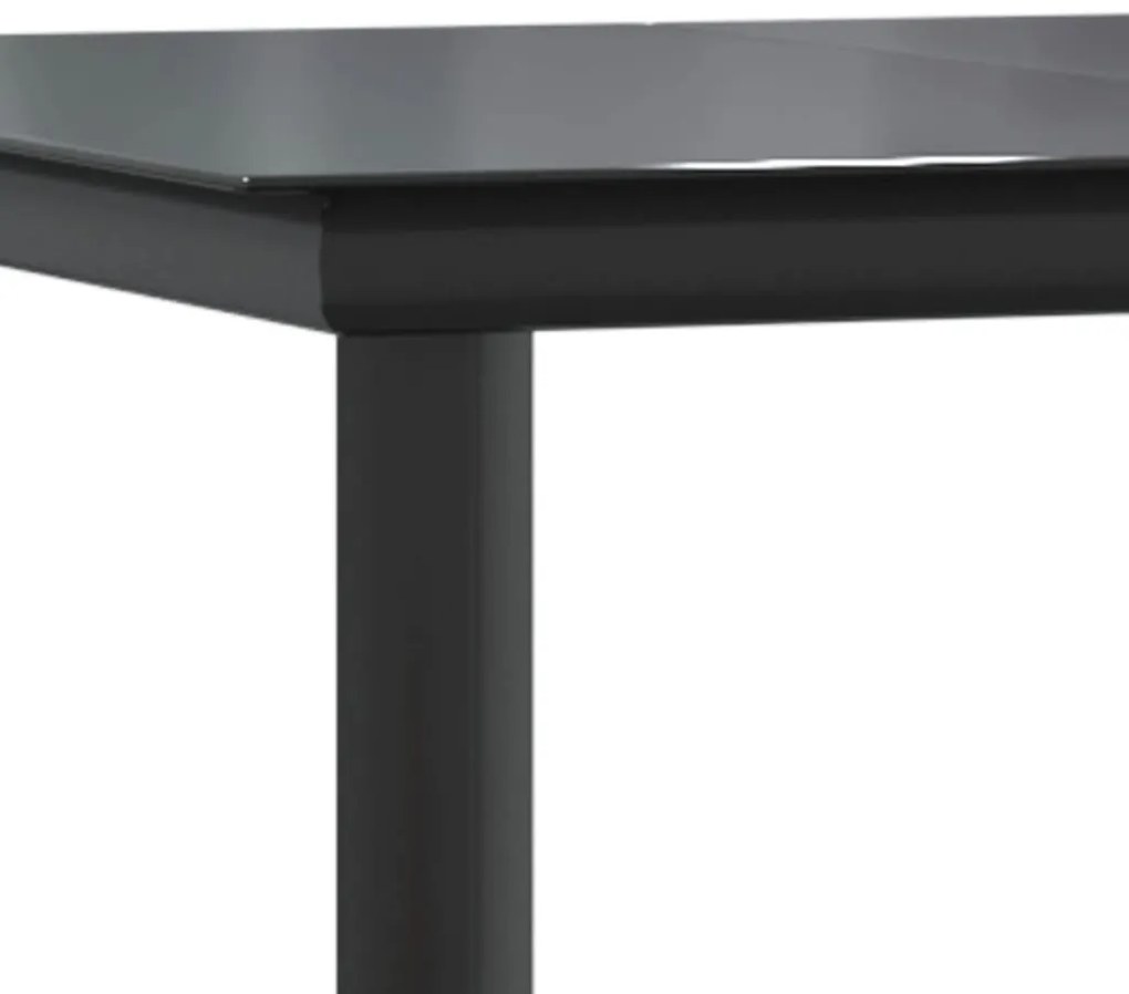 7 pcs conjunto de jantar p/ jardim c/ almofadões vime PE preto