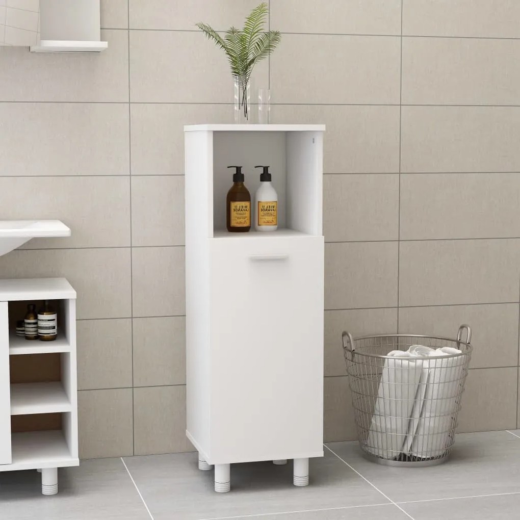 802615 vidaXL Armário de casa de banho 30x30x95 cm contraplacado branco