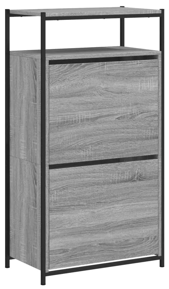 Sapateira 60x34x112 cm derivados de madeira cinzento sonoma