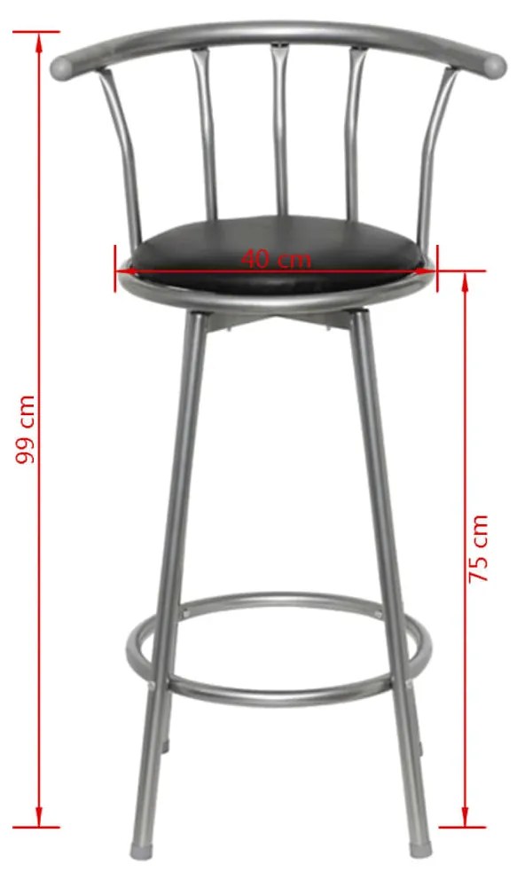 Bancos de bar 2 pcs couro artificial preto