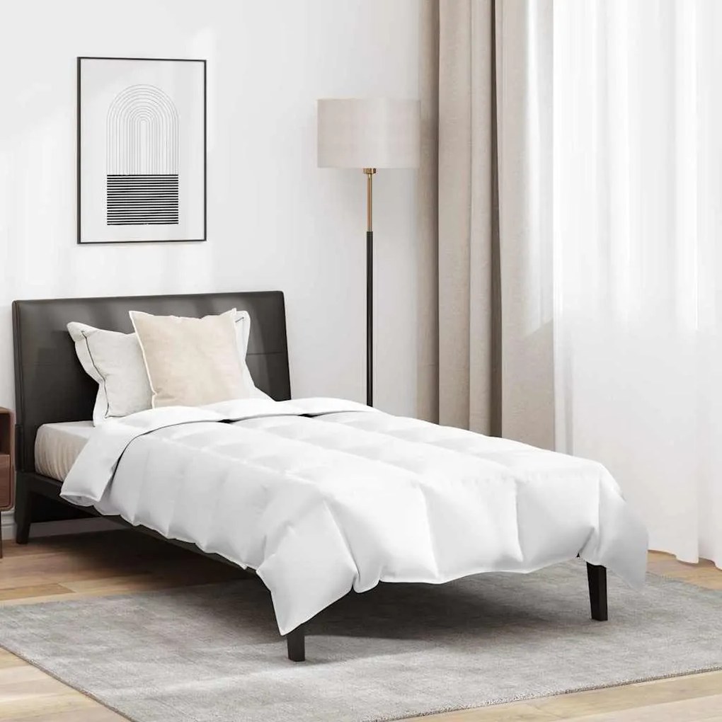 vidaXL Edredão com travesseiro 2 pcs Branco 155 x 220 cm Penugem