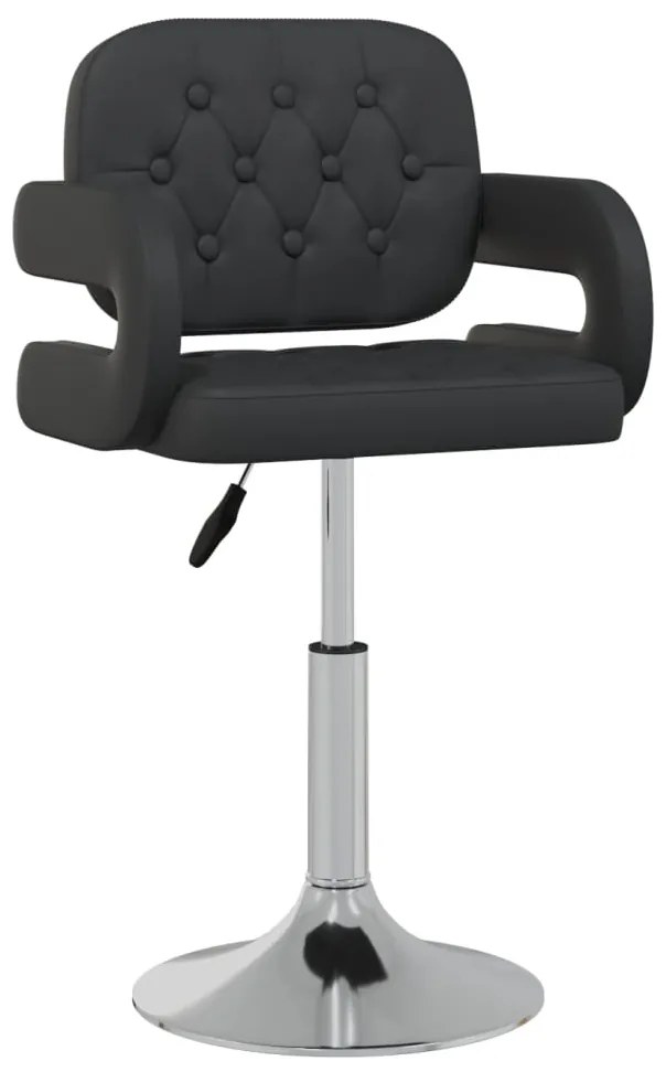Cadeiras de jantar giratórias 2 pcs couro artificial preto