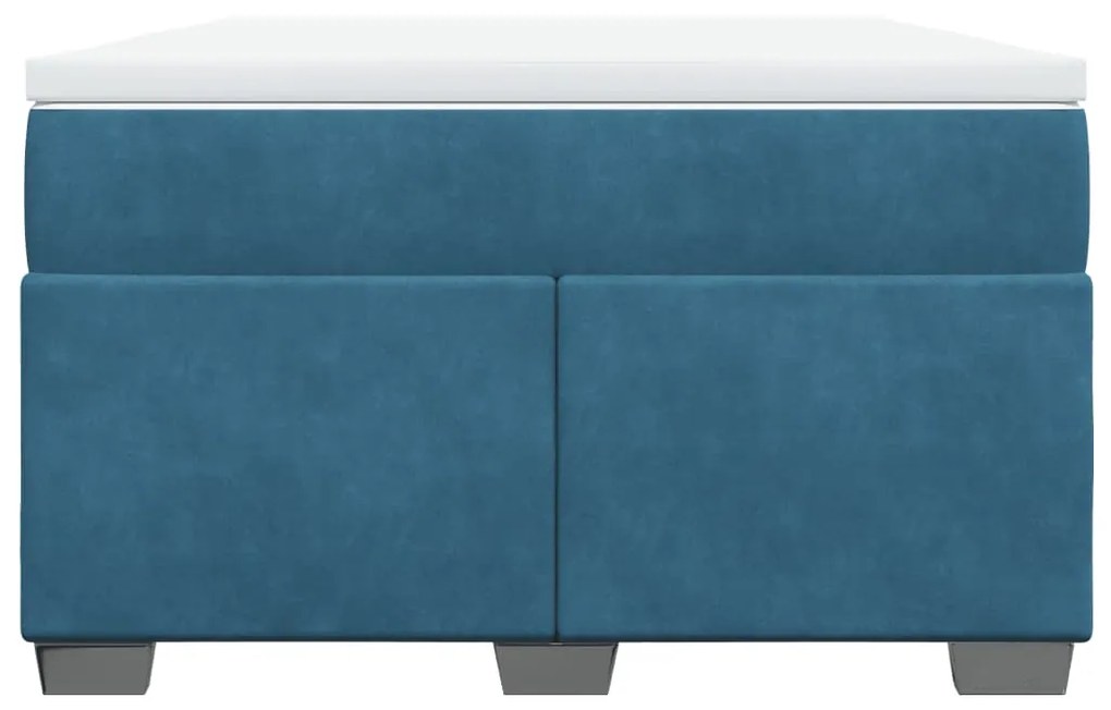 Cama boxspring com colchão 120x190 cm veludo azul-escuro