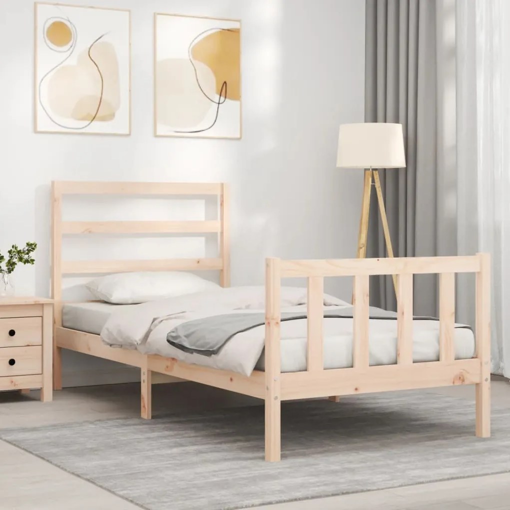 Cama sem colchão 90x190 cm madeira de pinho maciça