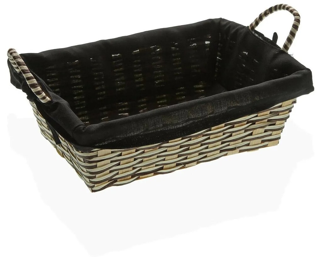 Cesto para Pão Versa Preto Bambu Algas marinhas (19 x 9 x 27 cm)
