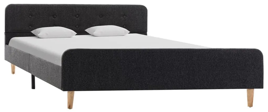 Estrutura de cama 160x200 cm serapilheira cinzento-escuro