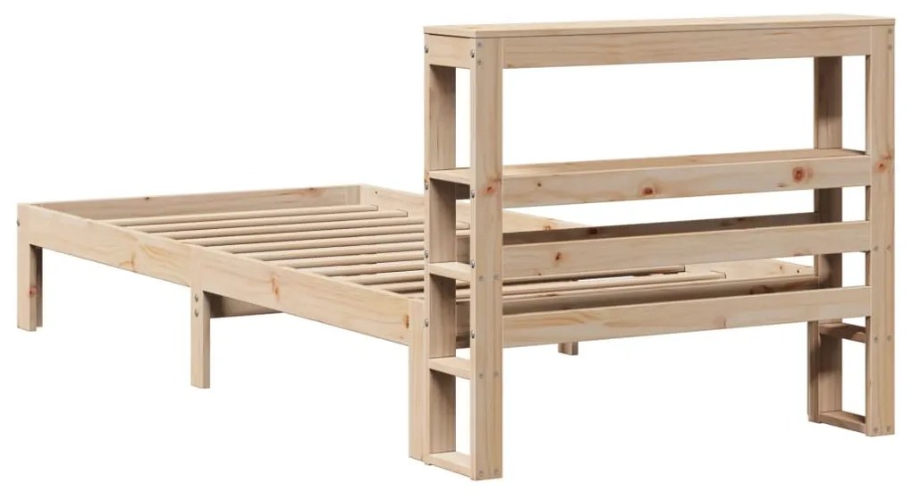 Estrutura de cama com cabeceira 90x190 cm pinho maciço