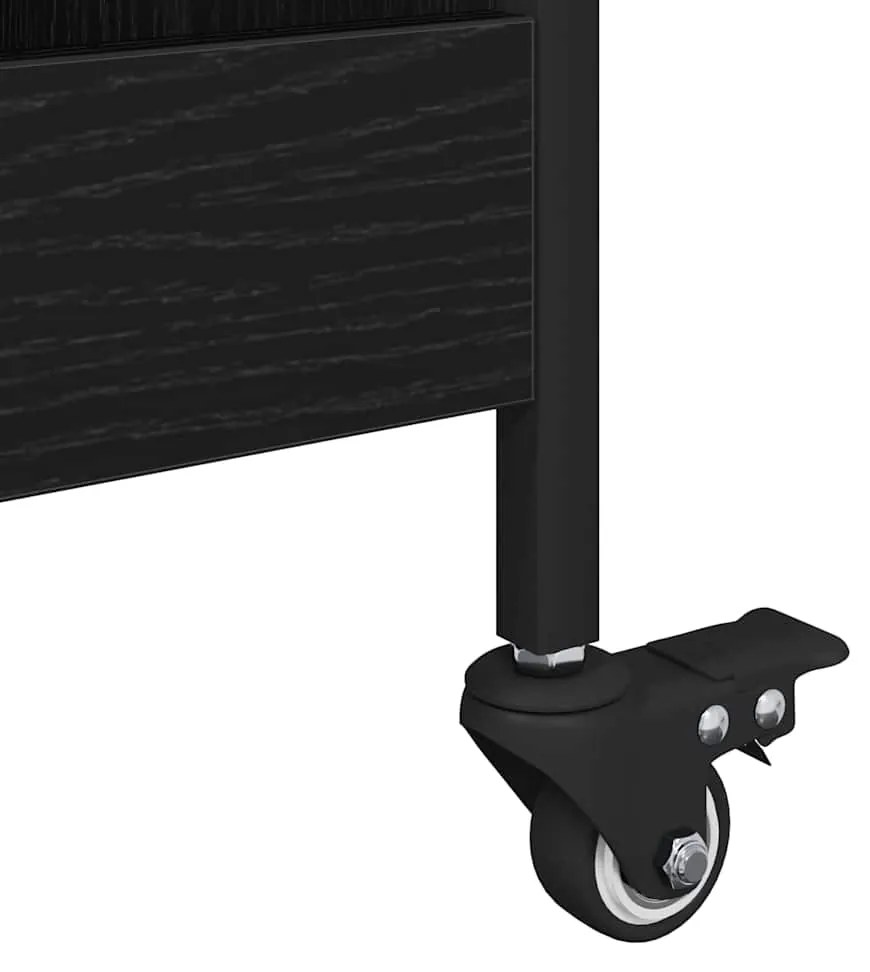 Carrinho de Cozinha Manual Carvalho preto 70 x 30 x 82 cm