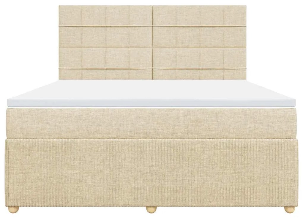 Cama com molas/colchão 180x200 cm tecido cor creme