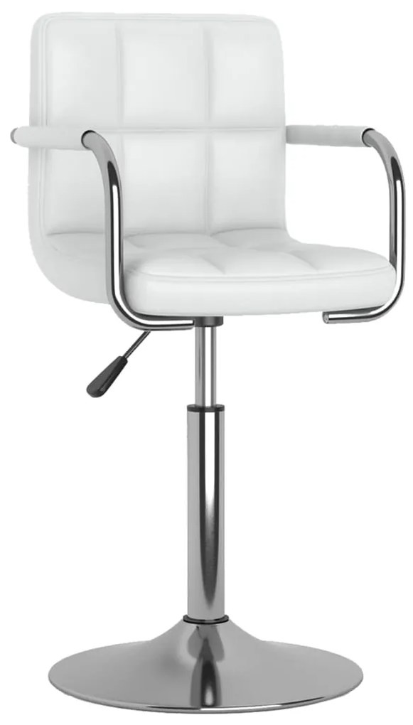 Cadeiras de jantar giratórias 2 pcs couro artificial branco