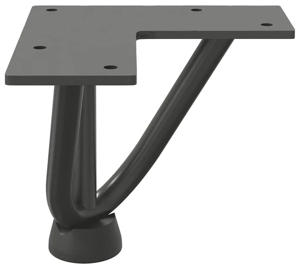 Pernas de grampo para mesa de centro 4 peças antracite 10 cm aço maciç