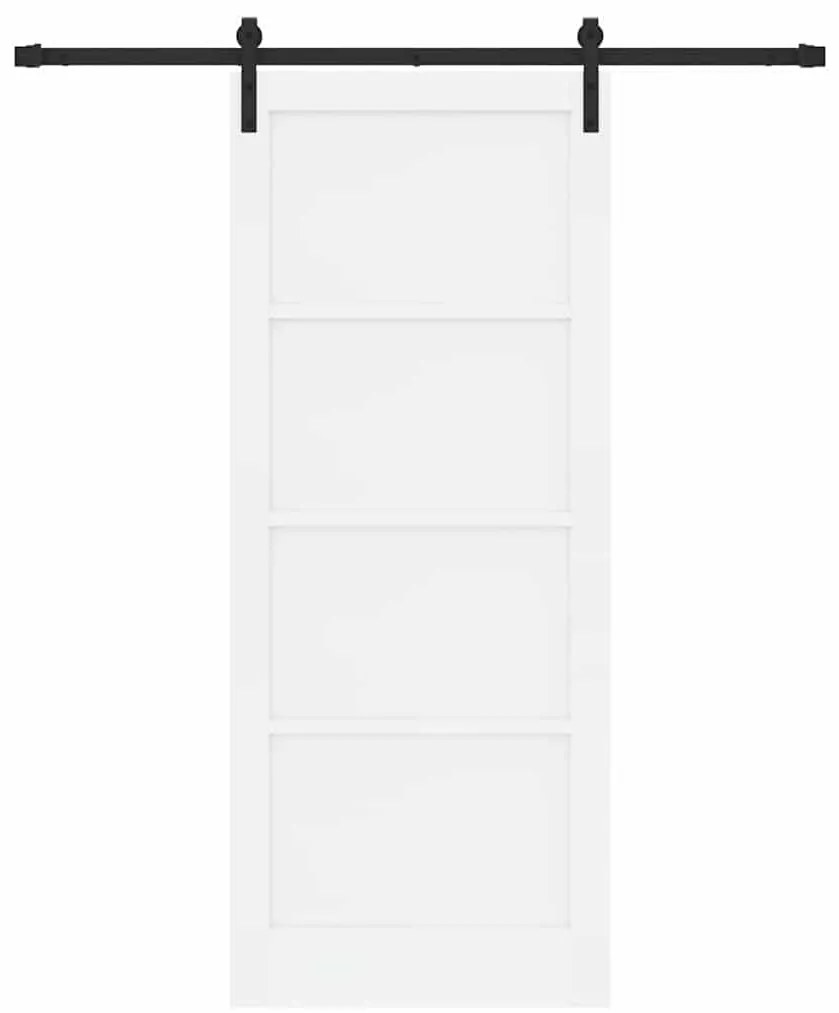Porta Deslizante vidaXL com Conjunto de Ferragens Branca 86x211 cm Mad
