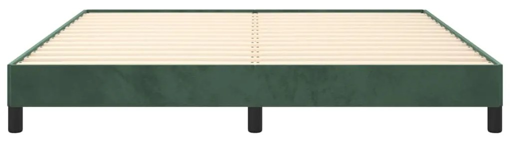 Estrutura de cama 180x200 cm veludo verde-escuro