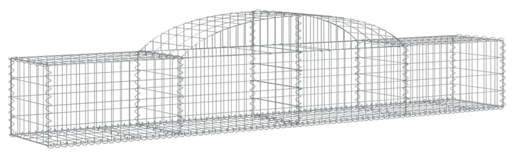 Cestos gabião arqueados 8 pcs 300x50x40/60 cm ferro galvanizado